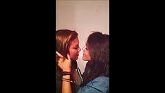 Lesbian kissing amateur